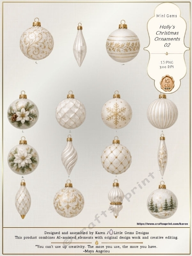 Mini Gems | CU | Holly | Hollys Christmas Ornaments 02