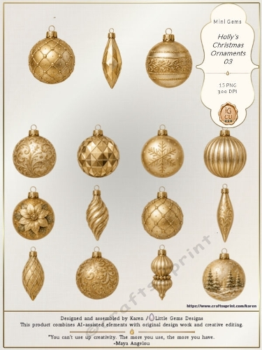 Mini Gems | CU | Holly | Hollys Christmas Ornaments 03