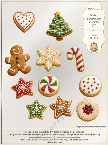 Mini Gems | CU | Holly | Hollys Decorative Cookies 01