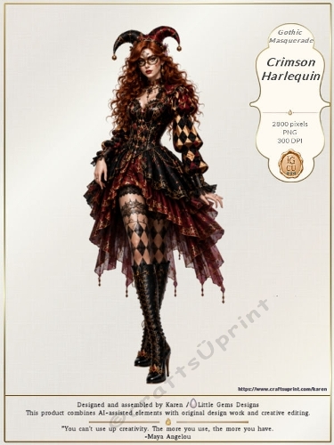 Gothic Masquerade – Crimson Harlequin | CU |Character LGD