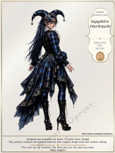 Gothic Masquerade CU Character Sapphire Harlequin LGD