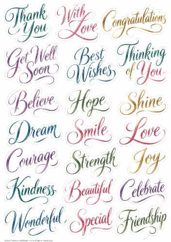 Everyday Sentiments PU Stickers KarenP 1c