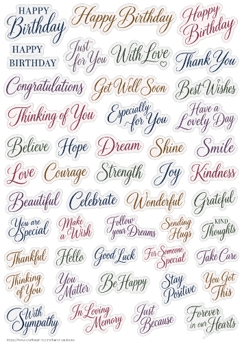 Everyday Sentiments PU Stickers KarenP 2c