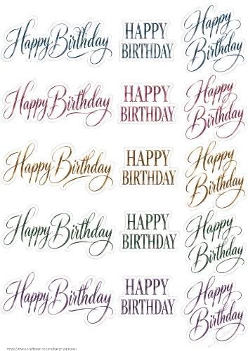 Happy Birthday Sticker Set PU KarenP 1c