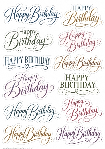 Happy Birthday Sticker Set PU KarenP 2c