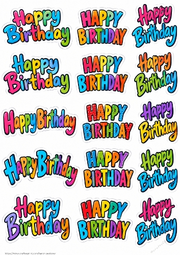 Kids & Funny Birthday Stickers PU Cardmaking KarenP 1c