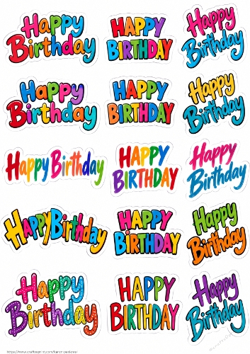 Kids & Funny Birthday Stickers PU Cardmaking KarenP 2c
