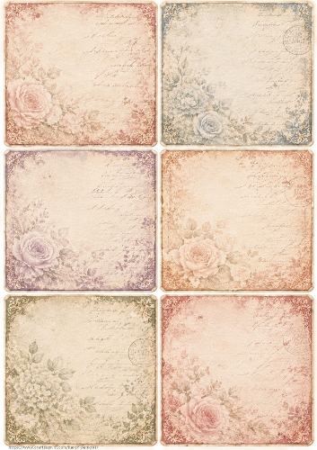 Romantic Roses on Doilies 02 Card Toppers KarenP 1c