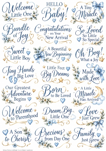 New Baby Sentiment Stickers PU KarenP 1c