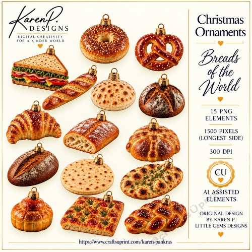 Christmas Ornaments Breads of the World