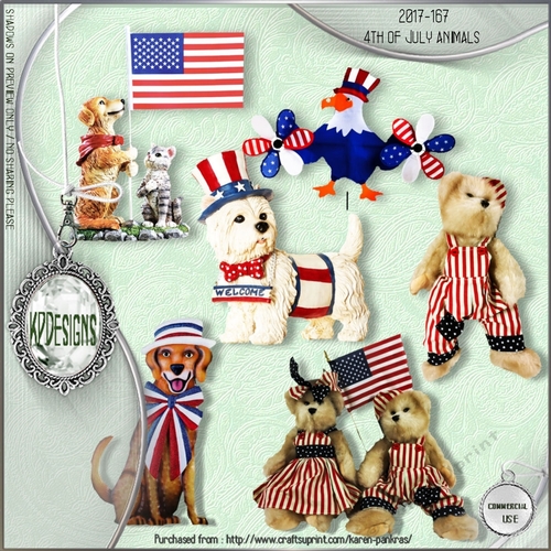 kpd17-167 4th of July animals