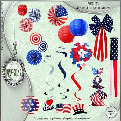 kpd17-171 4th of July decorations