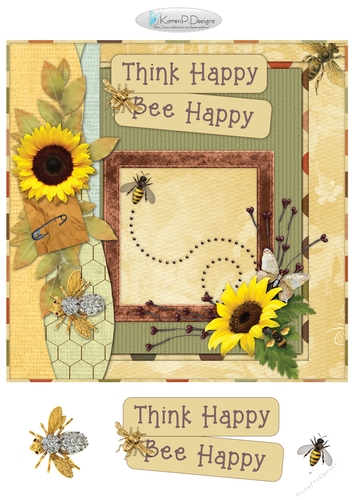 C151-ThinkHappyBeeHappy 8topper
