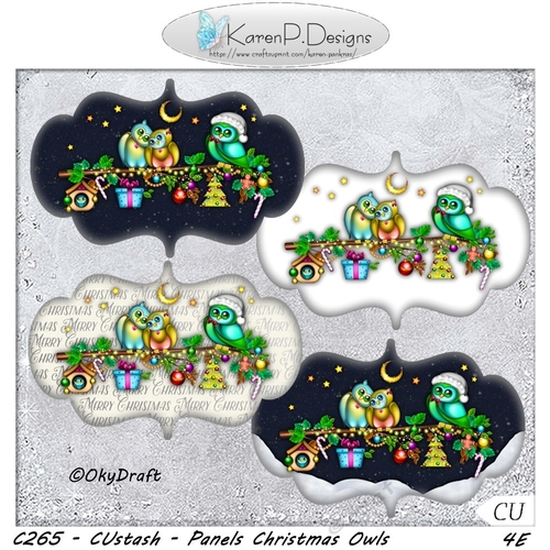 C265-CUstash-Panels ChristmasOwls