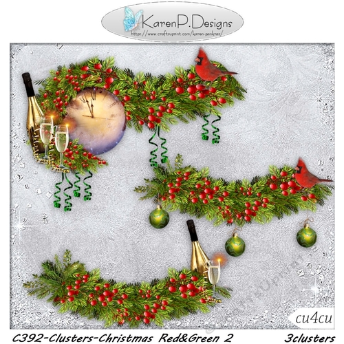 C392-Clusters-ChristmasRedGreen2