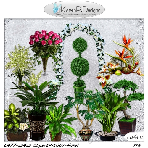 C477-cu4cu ClipartKit001-floral