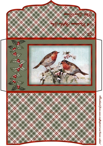 Christmas Robins - Christmas Money Gift Envelope