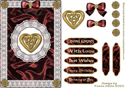 Celtic Heart, Satin 'n Lace A5 Step by Step Card Front
