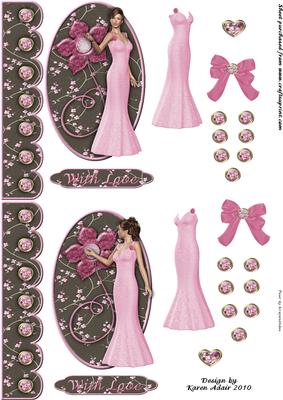 Posers in Pink - A6 Card Topper & Decoupage