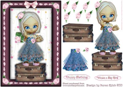 Whose a Big Girl - A5 Step by Step Card Front