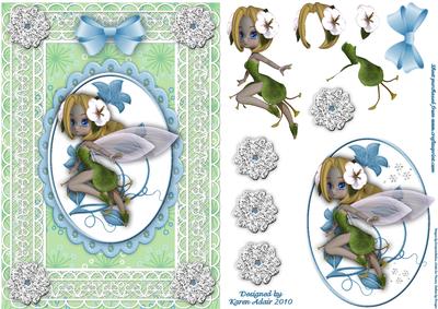 Cherry Blossom Fairy A5 Step by Step Card Front