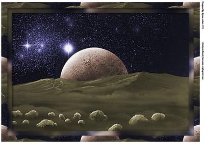 Space Scenes - A4 Framed Backgrounds/card Fronts 1