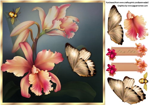 Delicate Orchid - Card Front with Step-by-Step