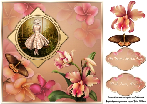 Beautiful Orchid Square Card Front