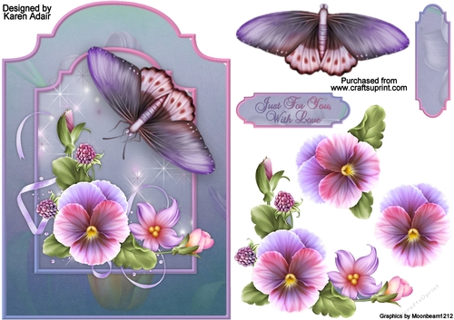 Summer Pansies - Shaped Card Front with Step-by-Step