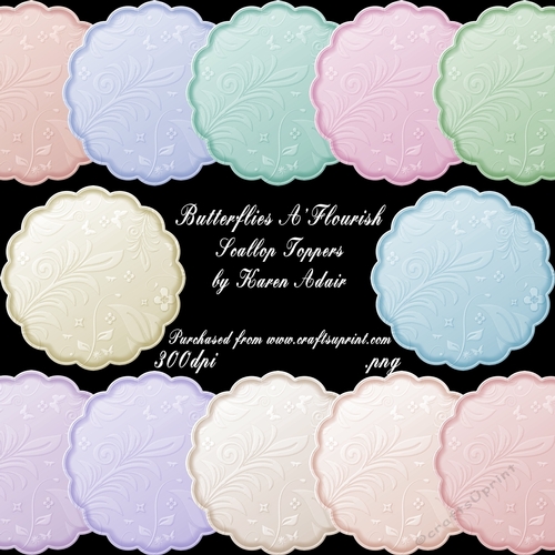 Butterflies AFlourish Scallop Toppers 