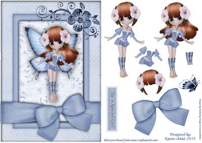 Fairy Blue A5 Step by Step Card Front