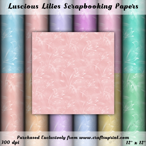 Luscious Lilies Scrapbooking Paper Set