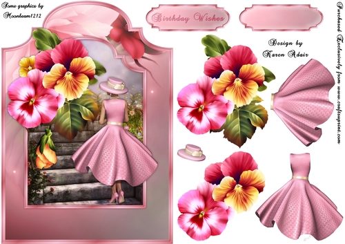 Pansy Poser - Shaped Card Front with Step-by-Step