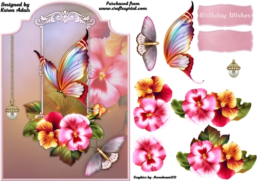 Pansylicious - Shaped Card Front with Step by Step