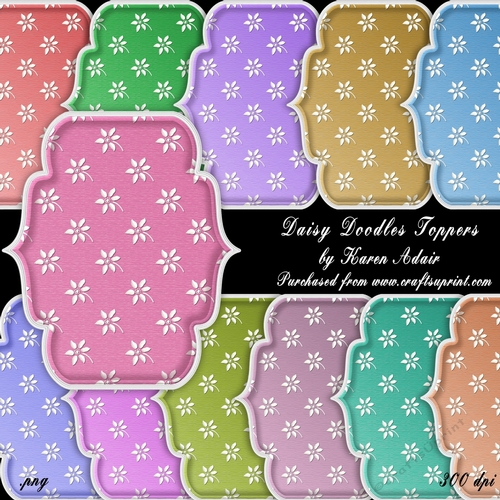 Daisy Doodles Elegant Scallop Shaped Toppers