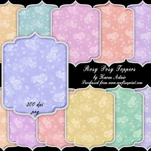 Rosy Posy Elegant Scallop Shaped Toppers