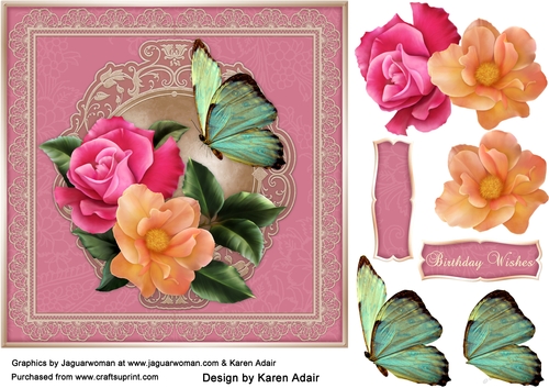 Simply Roses - Square Card Front with Step-by-Step
