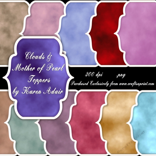 Clouds & Mother of Pearl Elegant Toppers