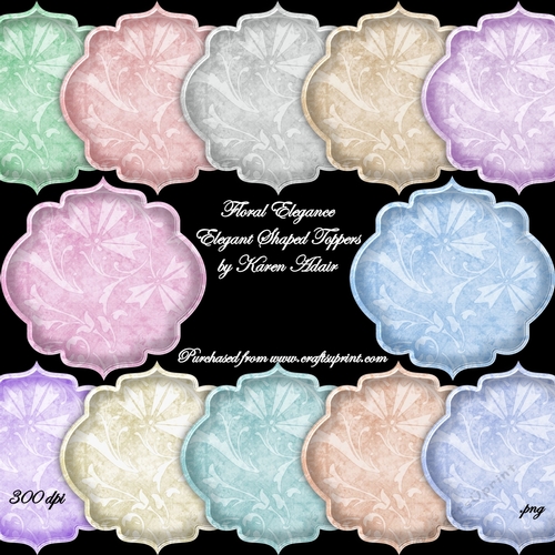 Floral Elegance - Elegant Shaped Toppers