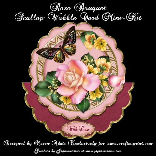 Rose Bouquet - Scallop Wobble Card Mini-Kit