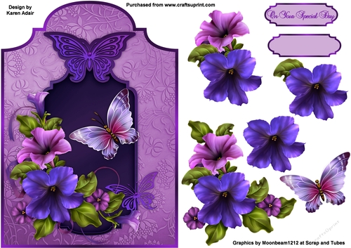 Petunia Perfection - Shaped Card Front with Step-by-Step