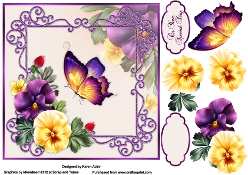 Pansy Delight - Card Front with Step-by-Step