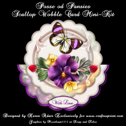Posse of Pansies Scallop Wobble Card Mini-Kit