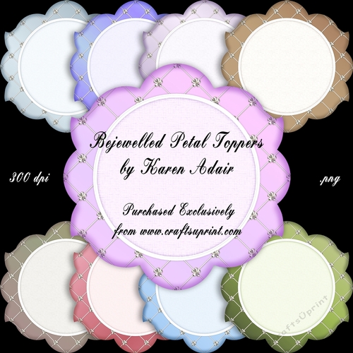 Bejewelled Petal Shaped Toppers
