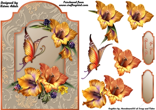 Gorgeous Gladioli - Shaped Card Front with Step-by-Step