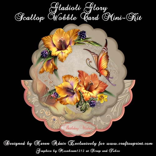 Gladioli Glory - Scallop Wobble Card Mini-Kit