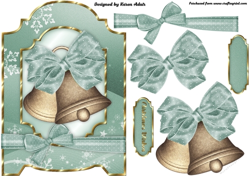 Christmas Bells - Screen Card Front with Step-by-Step