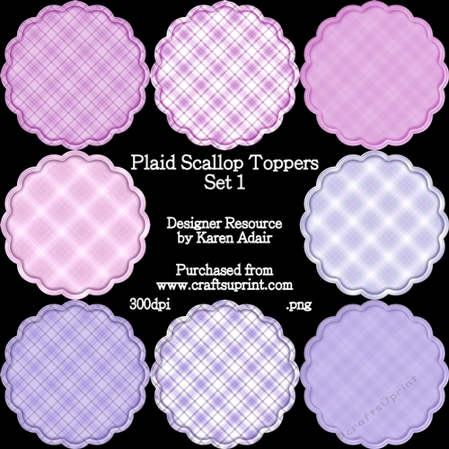 Plaid Scallop Edge Toppers - Set 1