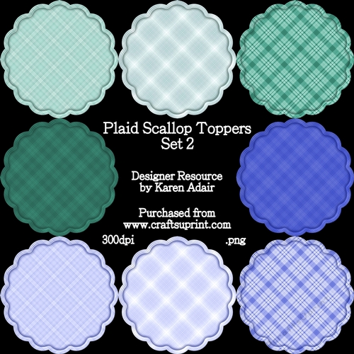 Plaid Scallop Edge Toppers - Set 2
