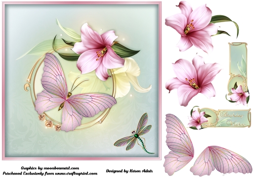 Love of Lilies Square Card Front with Step-by-Step